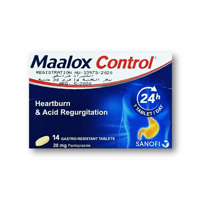 MAALOX CONTROL 20 MG ( PANTOPRAZOLE ) 14 TABLETS